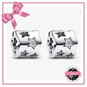 PAIR • Cut-out Sparkling Star Charms